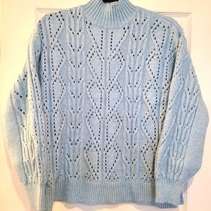 NWT LOFT Pointelle mock neck sweater